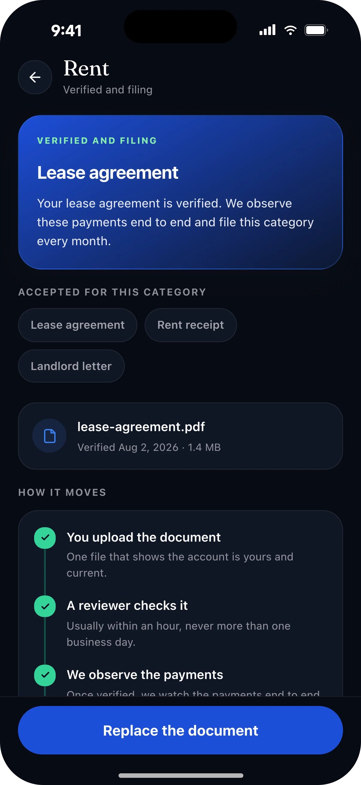 A savings goal detail screen