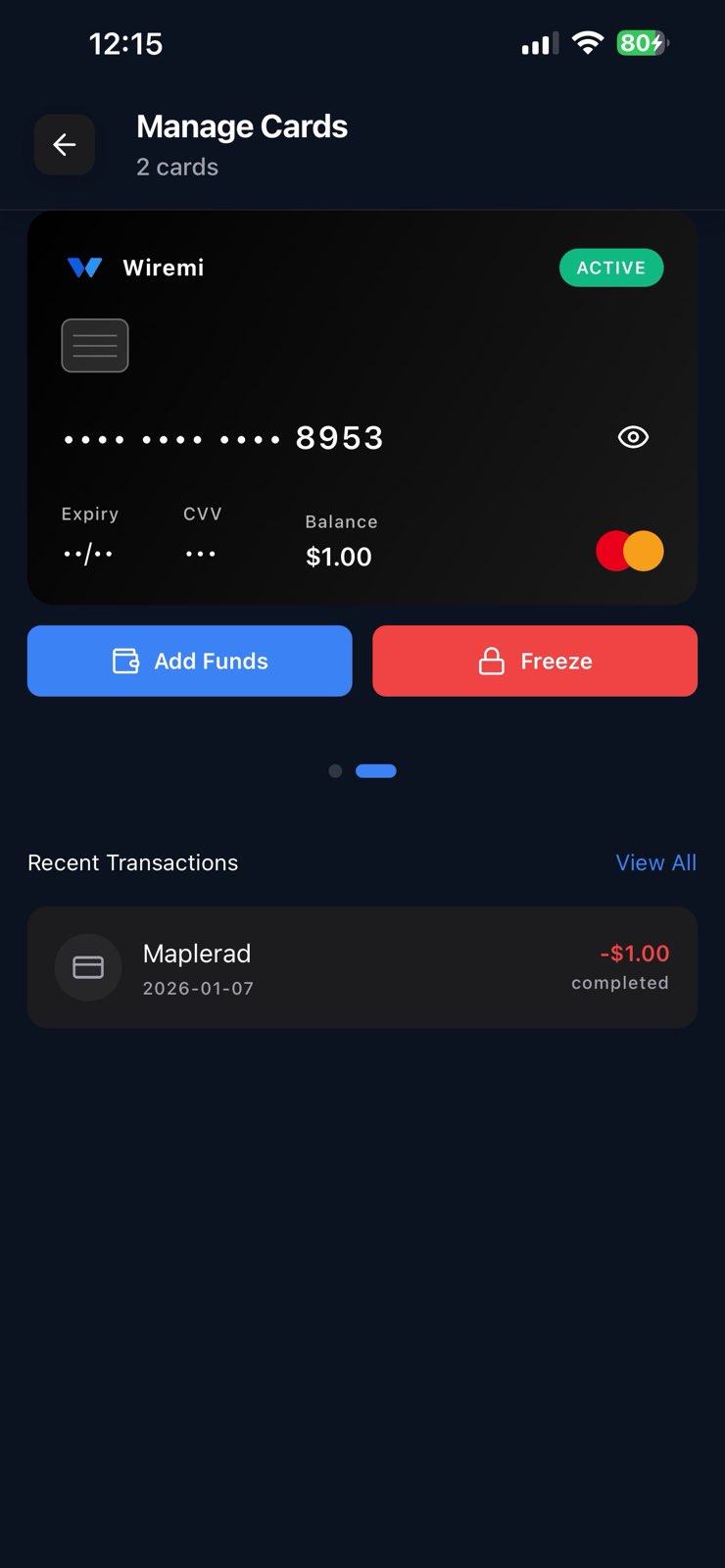 Physical Card Management