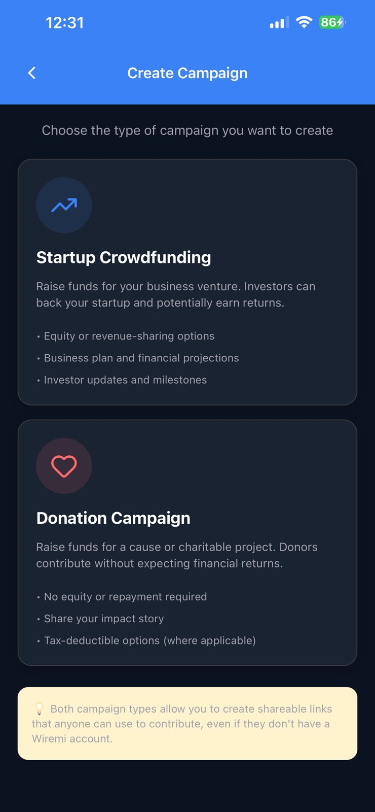 Create Campaign - SeedLi Crowdfunding